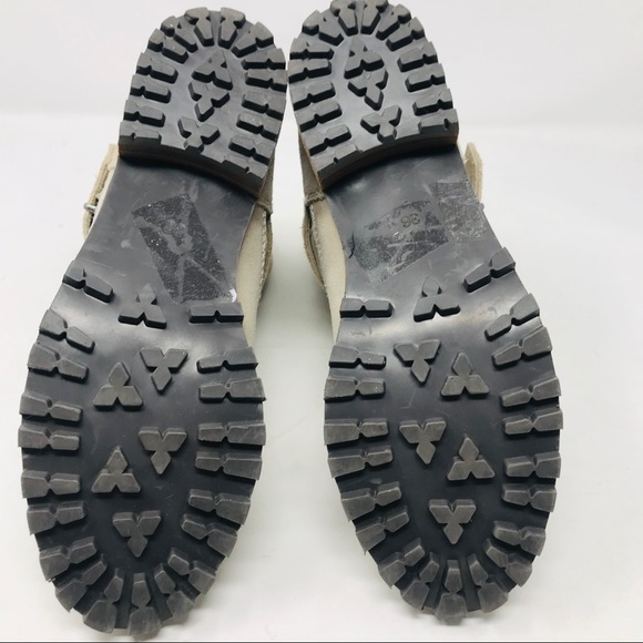 H&M Beige Suede Motorcycle Biker Boots - Picture 7 of 8